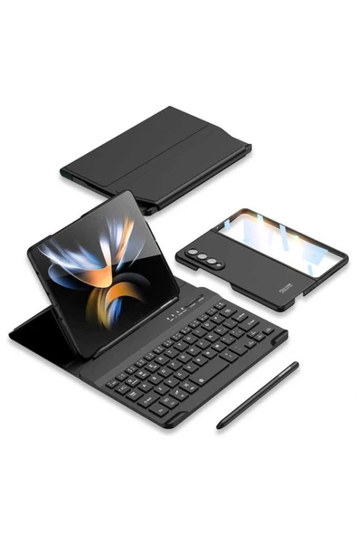 CEPCASE    Samsung Galaxy Z Fold 4 Kılıf Standlı Bluetooth Klavyeli Foldable Magnet Stand Keyboard Set Kılıf - 2