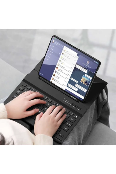 CEPCASE    Samsung Galaxy Z Fold 4 Kılıf Standlı Bluetooth Klavyeli Foldable Magnet Stand Keyboard Set Kılıf - 7