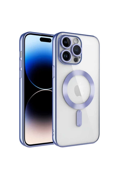 CEPCASE    Iphone 14 Pro Kılıf Magsafe Wireless Şarj Özellikli Kamera Korumalı Renkli Kenar Kapak