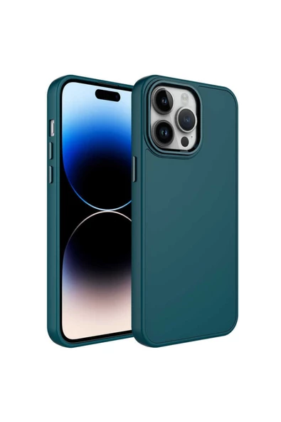 CEPCASE    Iphone 14 Pro Max Kılıf Metal Kamera Çerçeve Metal Buton Kalıp Silikon Kapak ürün görseli