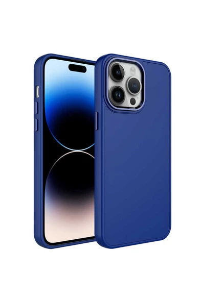 CEPCASE    Iphone 14 Pro Max Kılıf Metal Kamera Çerçeve Metal Buton Kalıp Silikon Kapak - Resim 2