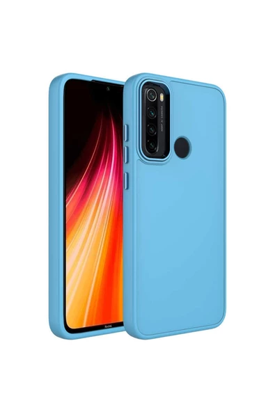 CEPCASE    Xiaomi Redmi Note 8 Kılıf Metal Kamera Çerçeve Metal Buton Orjinal Kalıp Silikon Kapak