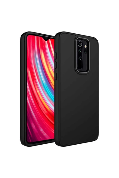 CEPCASE    Xiaomi Redmi Note 8 Pro Kılıf Metal Kamera Çerçeve Metal Buton Orjinal Kalıp Silikon Kapak