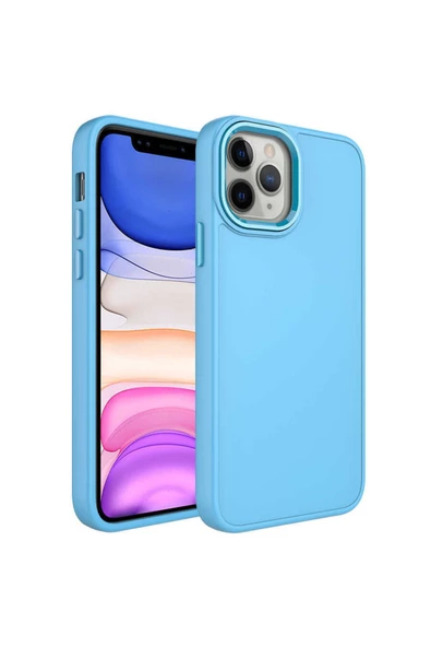 CEPCASE    Iphone 12 Pro Kılıf Metal Kamera Çerçeve Metal Buton Kalıp Silikon Kapak