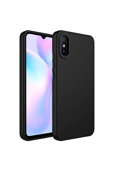 CEPCASE    Xiaomi Redmi 9a Kılıf Metal Kamera Çerçeve Metal Buton Orjinal Kalıp Silikon Kapak
