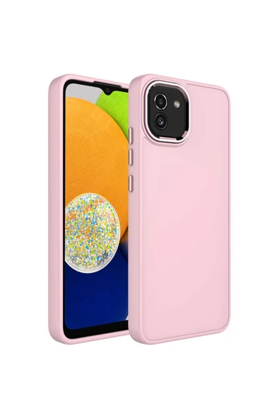 CEPCASE    Samsung Galaxy A03 Kılıf Metal Kamera Çerçeve Metal Buton Orjinal Kalıp Silikon Kapak ürün görseli