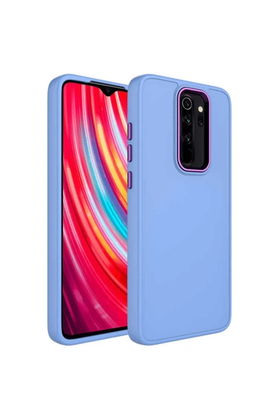 CEPCASE    Xiaomi Redmi Note 8 Pro Kılıf Metal Kamera Çerçeve Metal Buton Orjinal Kalıp Silikon Kapak