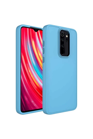 CEPCASE    Xiaomi Redmi Note 8 Pro Kılıf Metal Kamera Çerçeve Metal Buton Orjinal Kalıp Silikon Kapak