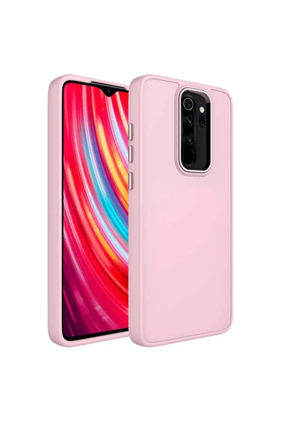 CEPCASE    Xiaomi Redmi Note 8 Pro Kılıf Metal Kamera Çerçeve Metal Buton Orjinal Kalıp Silikon Kapak