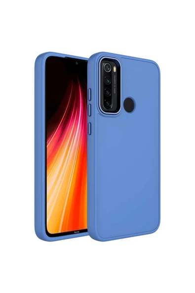 CEPCASE    Xiaomi Redmi Note 8 Kılıf Metal Kamera Çerçeve Metal Buton Orjinal Kalıp Silikon Kapak