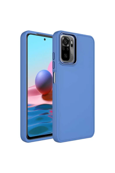 CEPCASE    Xiaomi Redmi Note 10s Uyumlu Kılıf Metal Kamera Çerçeve Metal Buton Orjinal Kalıp Silikon Kapak