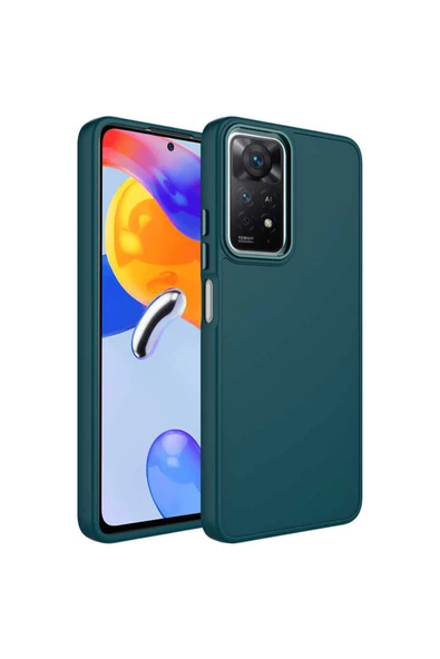 CEPCASE    Xiaomi Redmi Note 11 Pro 5g Kılıf Metal Kamera Çerçeve Metal Buton Orjinal Kalıp Silikon Kapak