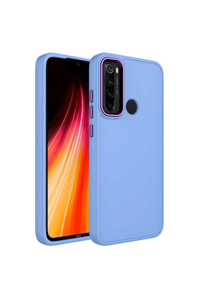 CEPCASE    Xiaomi Redmi Note 8 Kılıf Metal Kamera Çerçeve Metal Buton Orjinal Kalıp Silikon Kapak