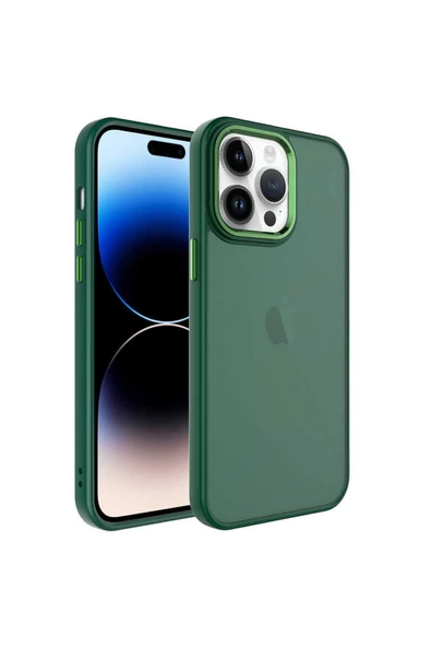 CEPCASE    Iphone 14 Pro Kılıf Buzlu Arka Yüzey Pastel Renk Krom Kamera Ve Tuş Korumalı Kapak ürün görseli