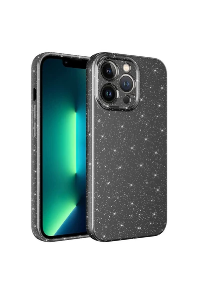 CEPCASE    Iphone 13 Pro Max Kılıf Kamera Korumalı Simli Ve Renkli Yüzey Lüks Kapak Tam Koruma