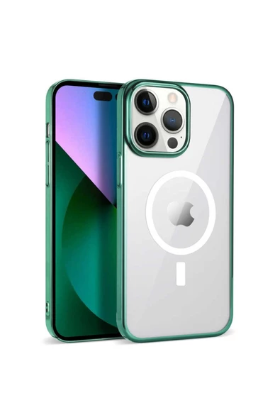 CEPCASE    Iphone 13 Pro Max Kılıf Wireless Şarj Özellikli Mıknatıslı Magsafe Sert Slim Kapak - Resim 2