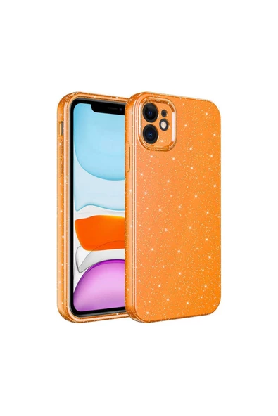 CEPCASE    Iphone 12 Kılıf Kamera Korumalı Simli Ve Renkli Yüzey Lüks Kapak Tam Koruma