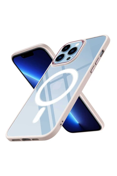 CEPCASE    Iphone 13 Pro Max Kılıf Wireless Şarj Özellikli Magsafe Krom Silikon Kapak ürün görseli