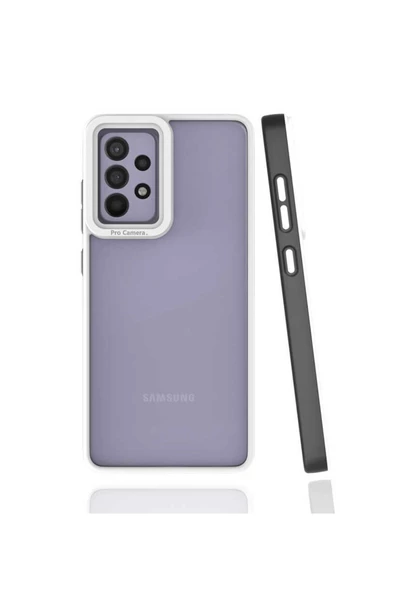CEPCASE    Samsung Galaxy A72 Uyumlu Kılıf Darbe Emici Kamera Lens Korumalı Arkası Mat Kapak