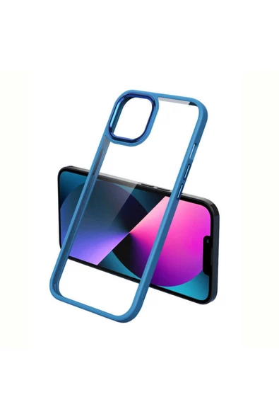 CEPCASE    Iphone 12 Pro Kılıf Parlak Krom Çerçeveli Kamera Korumalı Metal Tuşlu Tam Koruma