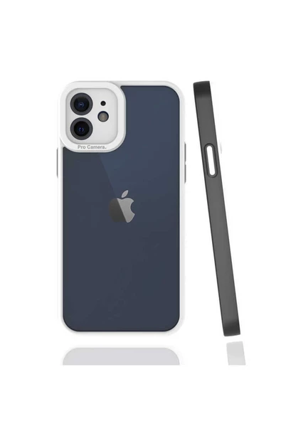 CEPCASE    Iphone 12 Uyumlu Kılıf Darbe Emici Kamera Lens Korumalı Arkası Mat Kapak