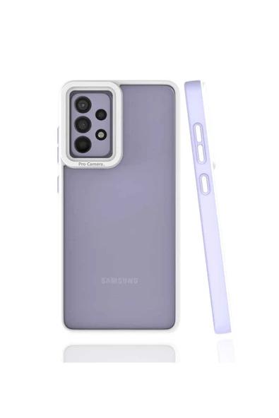 CEPCASE    Samsung Galaxy A72 Uyumlu Kılıf Darbe Emici Kamera Lens Korumalı Arkası Mat Kapak