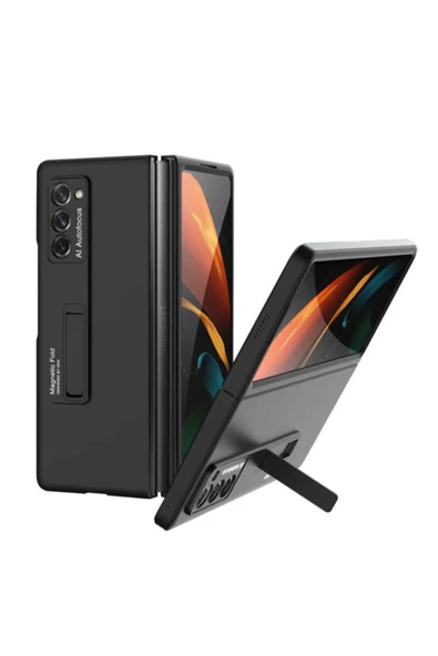 CEPCASE    Galaxy Z Fold 2 Kılıf Z-stand Manyetik Luxury Oleofobik Nano Kaplama Teknolojisi Tam Koruma Kapak