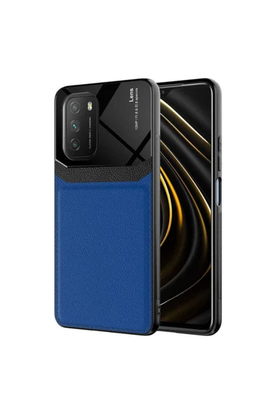 CEPCASE    Xiaomi Redmi 9t Kılıf Piano Black Çift Renk Deri Görünümlü Pc Sert Kılıf