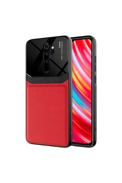 CEPCASE    Xiaomi Redmi Note 8 Pro Kılıf Piano Black Çift Renk Deri Görünümlü Pc Sert Kılıf