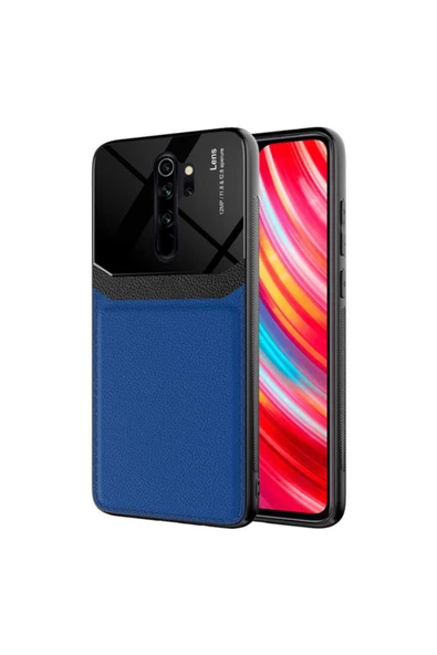 CEPCASE    Xiaomi Redmi Note 8 Pro Kılıf Piano Black Çift Renk Deri Görünümlü Pc Sert Kılıf