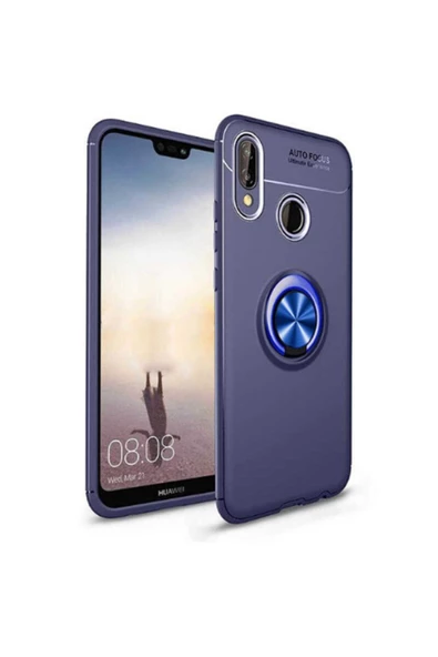 CEPCASE    Huawei P Smart 2019 Kılıf Yüzüklü Standlı Soft Parmak Izi Bırakmaz+nano Ekran Koruma