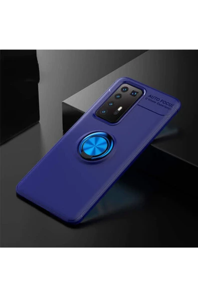 CEPCASE    Huawei P40 Kılıf Yüzüklü Standlı Soft Parmak Izi Bırakmaz+nano Ekran Koruma - Resim 2