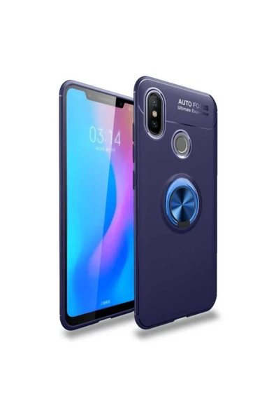 CEPCASE    Xiaomi Mi A2 Lite Kılıf Yüzüklü Standlı Soft Parmak Izi Bırakmaz+nano Ekran Koruma