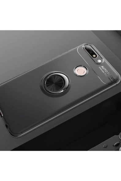 CEPCASE    Huawei Y7 2018 Kılıf Yüzüklü Standlı Soft Parmak Izi Bırakmaz+nano Ekran Koruma - Resim 2