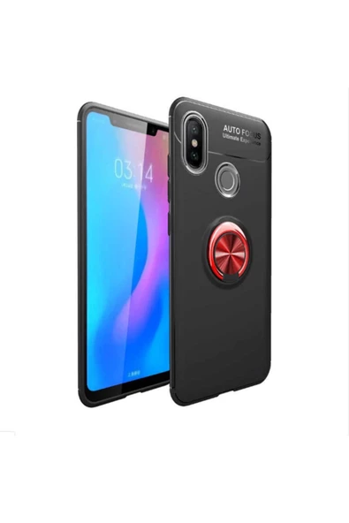 CEPCASE    Xiaomi Redmi Note 7 Kılıf Yüzüklü Standlı Soft Parmak Izi Bırakmaz+nano Ekran Koruma