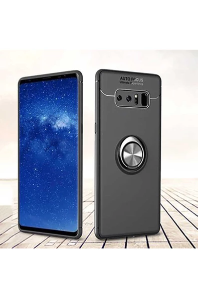 CEPCASE    Samsung Galaxy Note 8 Kılıf Yüzüklü Standlı Soft Parmak Izi Bırakmaz+nano Ekran Koruma ürün görseli