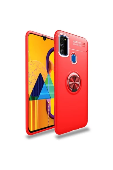 CEPCASE    Samsung Galaxy M21 Kılıf Yüzüklü Standlı Soft Parmak Izi Bırakmaz+nano Ekran Koruma ürün görseli