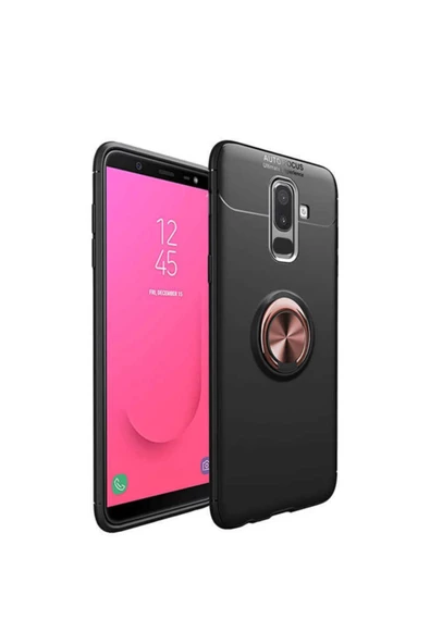 CEPCASE    Samsung Galaxy A6 Plus 2018 Kılıf Yüzüklü Standlı Soft Parmak Izi Bırakmaz+nano Ekran Koruma ürün görseli