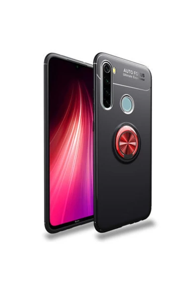 CEPCASE    Xiaomi Redmi Note 8 Kılıf Yüzüklü Standlı Soft Parmak Izi Bırakmaz+nano Ekran Koruma