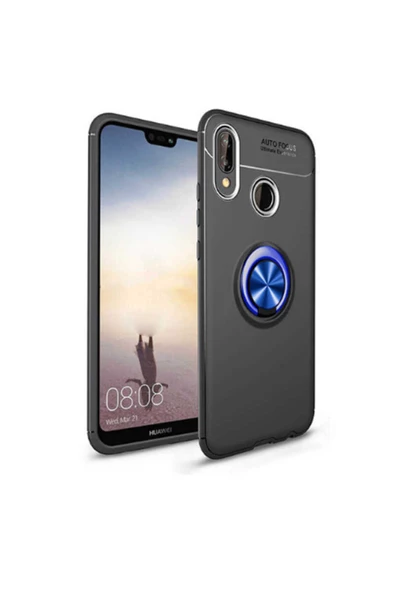 CEPCASE    Huawei P Smart 2019 Kılıf Yüzüklü Standlı Soft Parmak Izi Bırakmaz+nano Ekran Koruma