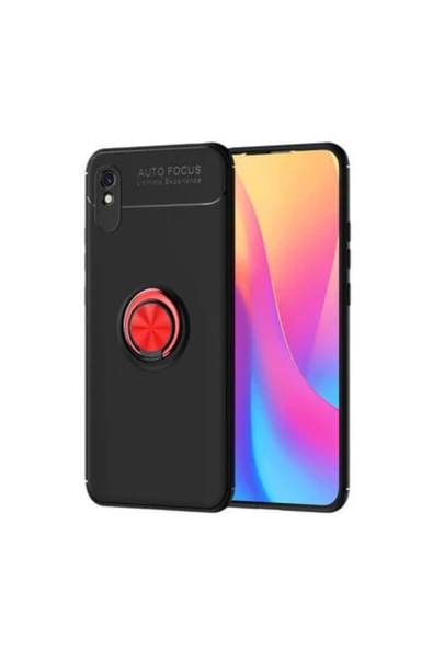 CEPCASE    Xiaomi Redmi 9a Kılıf Yüzüklü Standlı Soft Parmak Izi Bırakmaz+nano Ekran Koruma