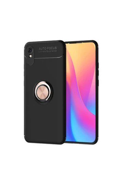 CEPCASE    Xiaomi Redmi 9a Kılıf Yüzüklü Standlı Soft Parmak Izi Bırakmaz+nano Ekran Koruma