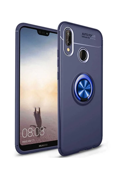 CEPCASE    Huawei P20 Lite Kılıf Yüzüklü Standlı Soft Parmak Izi Bırakmaz+nano Ekran Koruma ürün görseli