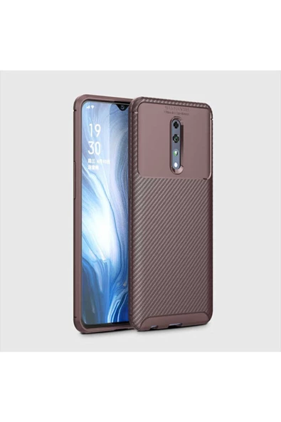CEPCASE Oppo Reno Z Kılıf Ultra Slim Fit Karbon Tasarım Tam Kalıp+nano Ekran Koruma