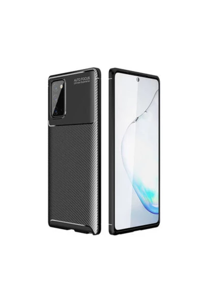 CEPCASE    Samsung Galaxy Note 20 Kılıf Ultra Slim Fit Karbon Tasarım Tam Kalıp+nano Ekran Koruma ürün görseli