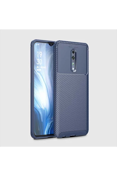 CEPCASE Oppo Reno Z Kılıf Ultra Slim Fit Karbon Tasarım Tam Kalıp+nano Ekran Koruma