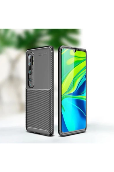 CEPCASE    Xiaomi Mi Note 10 Kılıf Ultra Slim Fit Karbon Tasarım Tam Kalıp+nano Ekran Koruma ürün görseli