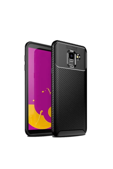 CEPCASE    Samsung Galaxy J6 Kılıf Ultra Slim Fit Karbon Tasarım Tam Kalıp+nano Ekran Koruma