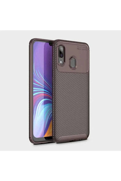 CEPCASE    Samsung Galaxy A30 Kılıf Ultra Slim Fit Karbon Tasarım Tam Kalıp+nano Ekran Koruma