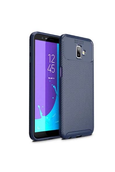 CEPCASE    Samsung Galaxy J6 Plus Kılıf Ultra Slim Fit Karbon Tasarım Tam Kalıp+nano Ekran Koruma ürün görseli